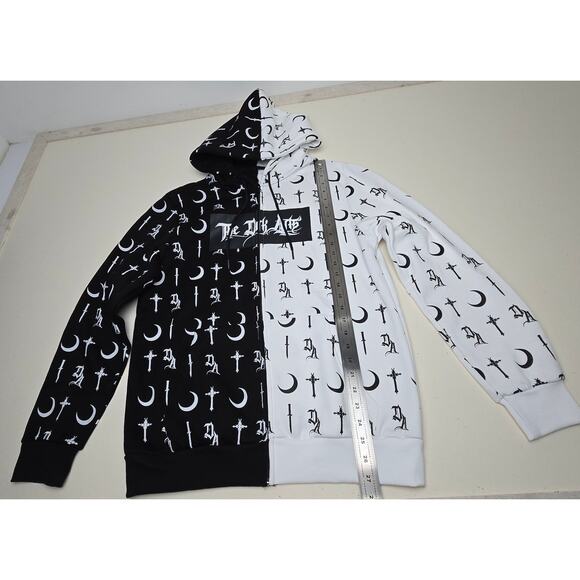 The Dark Arts Split Monogram Hoodie Black White Fleece Three Panels Zip Men's L - Picture 6 of 8